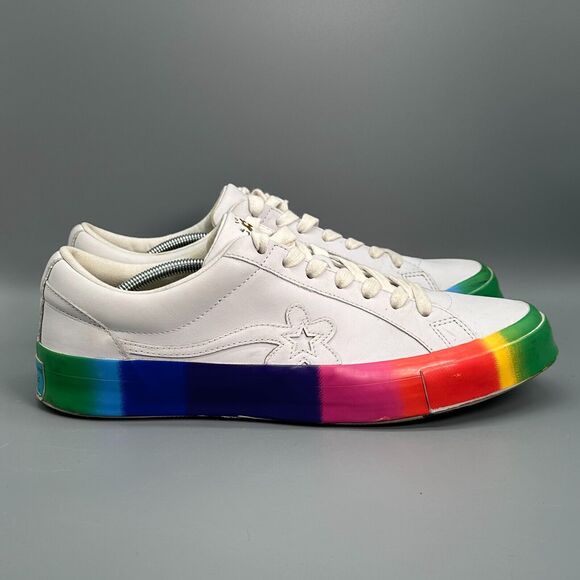 Converse Golf Le Fleur One Star Ox Rainbow Mens 13 White Shoes Sneakers Leather